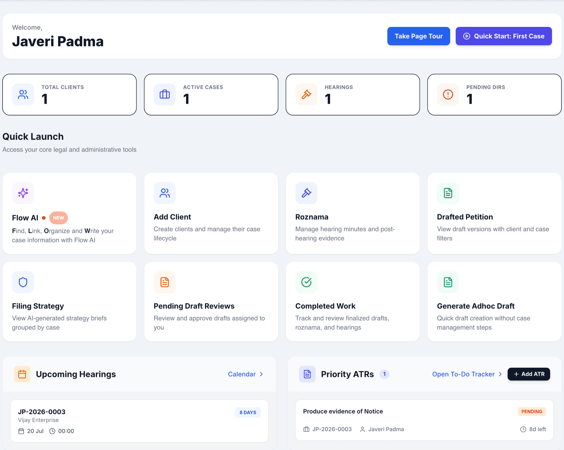 The CaseClarity case workspace